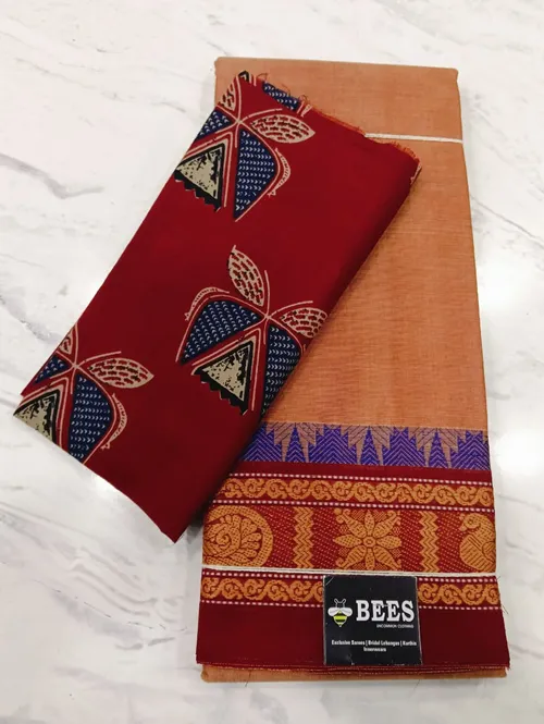 Chettinadu Cotton A02111(Maroon Blue)